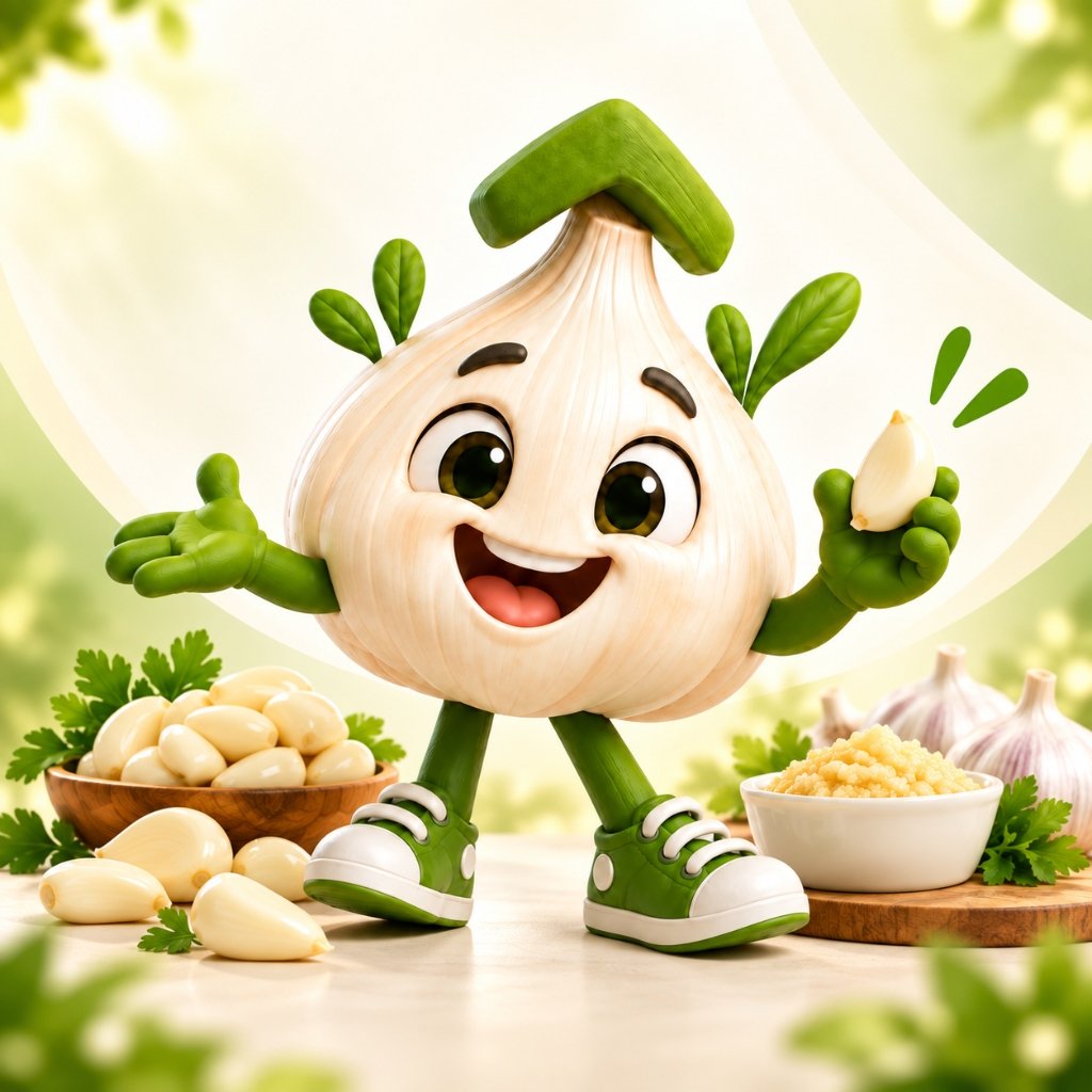 Mascote da ALHÔ! — personagem alho animado